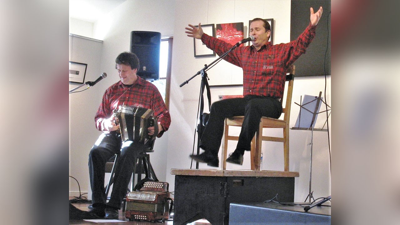 Guymond Cyr et Martin Savoie lors de l'édition 2013 de « Noël au Moulin ».
