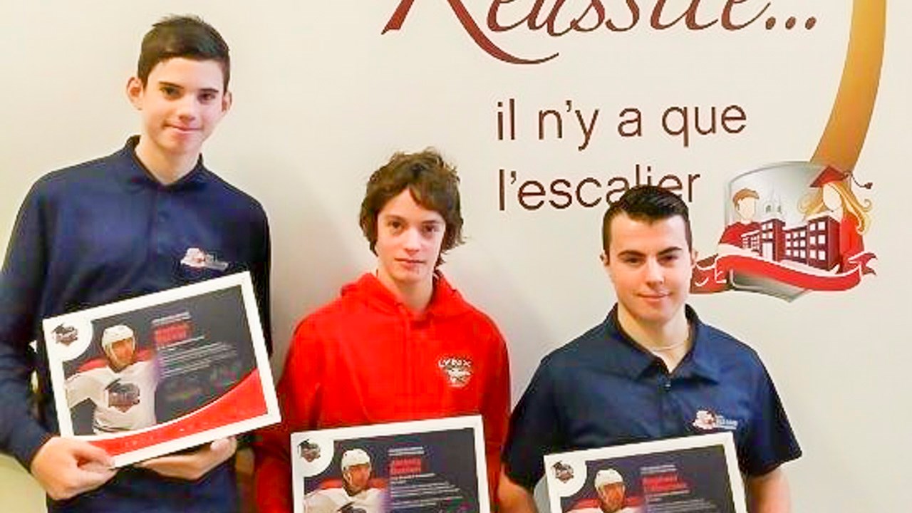 De gauche à droite, Nathan Dorval, Jérémy Quirion et Raphaël L'Heureux.