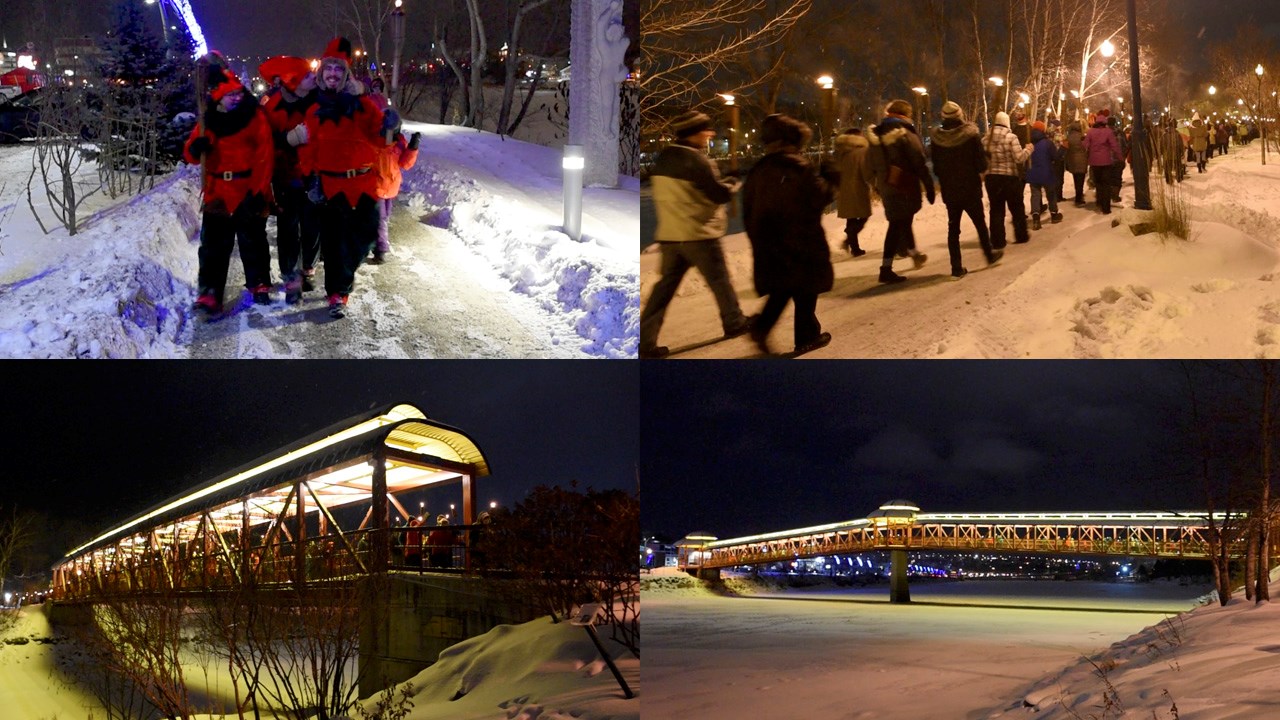 Près de 200 personnes bravent le froid pour célébrer le solstice d'hiver à St-Georges