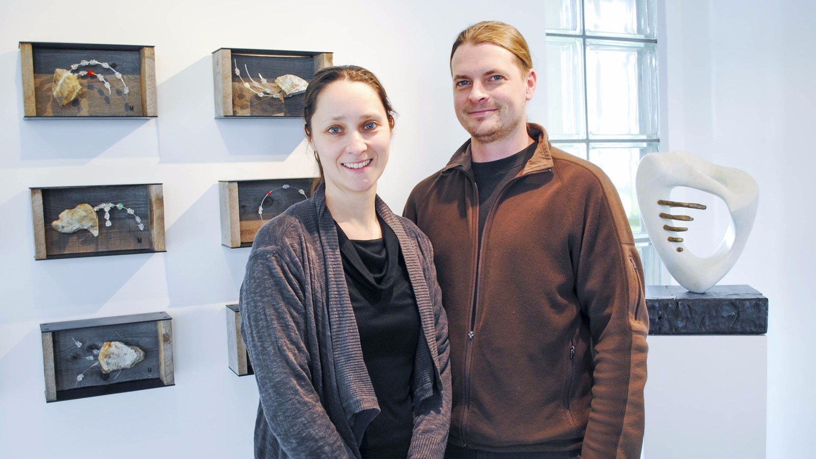 Nadia Mercier et Jean-François Maheux seront exposés jusqu'au 3 mars prochain dans la galerie de la bibliothèque du Cégep Beauce-Appalaches.