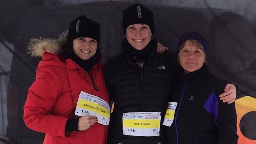 Trois participantes au Défi-Santé Nouvelle-Beauce Jean Coutu à Sainte-Marie dimanche dernier.