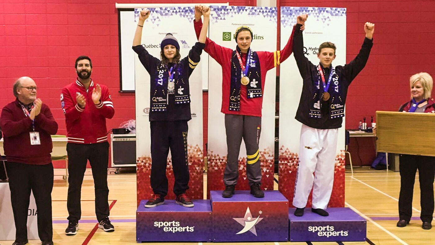 Edouard Larochelle a décroché une médaille d'argent en taekwondo. 
