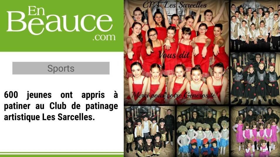 Le Club de patinage artistique Les Sarcelles de Saint-Éphrem fête son 40e anniversaire.