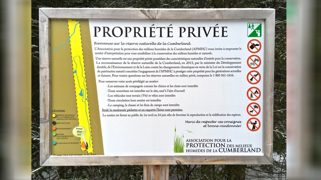 L’Association pour la protection des milieux humides de la Cumberland reconnue par Environnement Canada