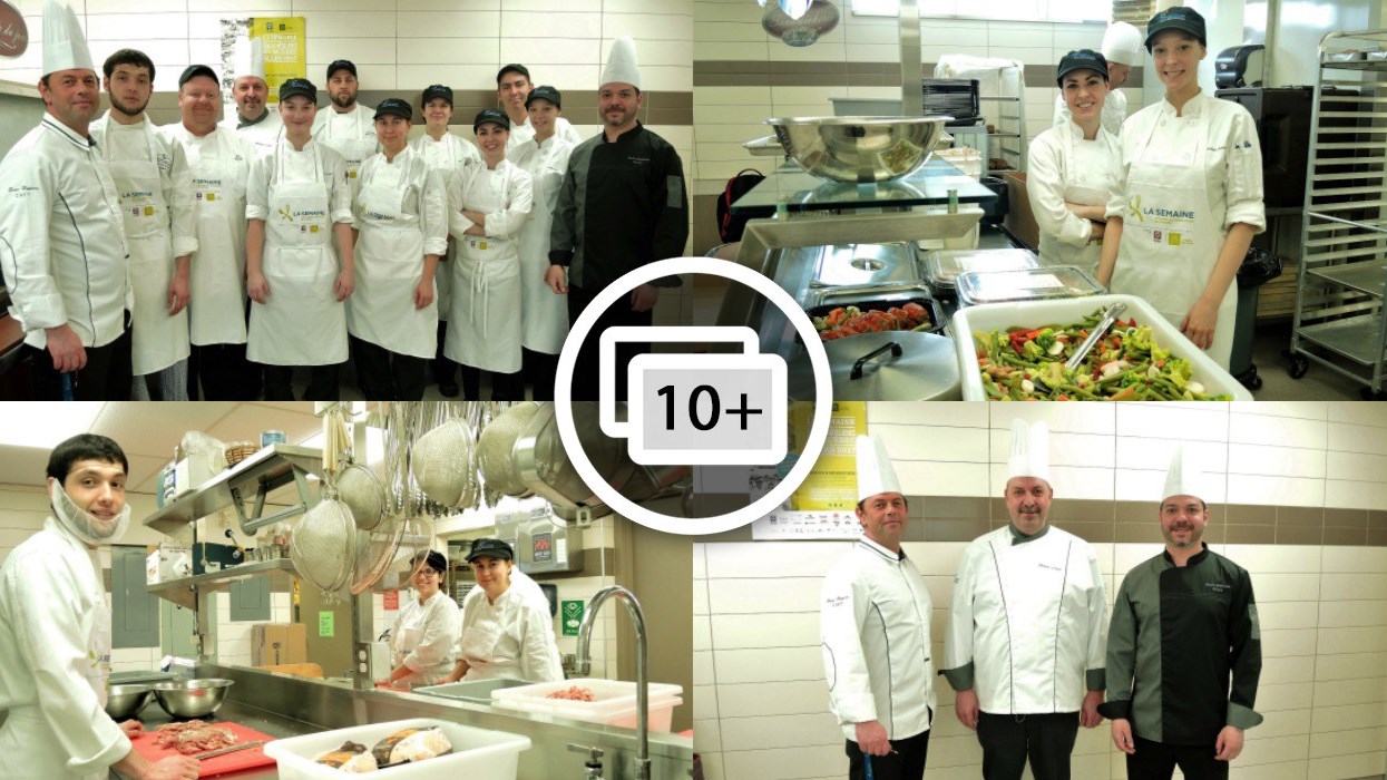 Les élèves du DEP en cuisine au Centre de formation des Bâtisseurs de Saint-Joseph ont confectionné un grand nombre de repas pour l'organisme Moisson Beauce.