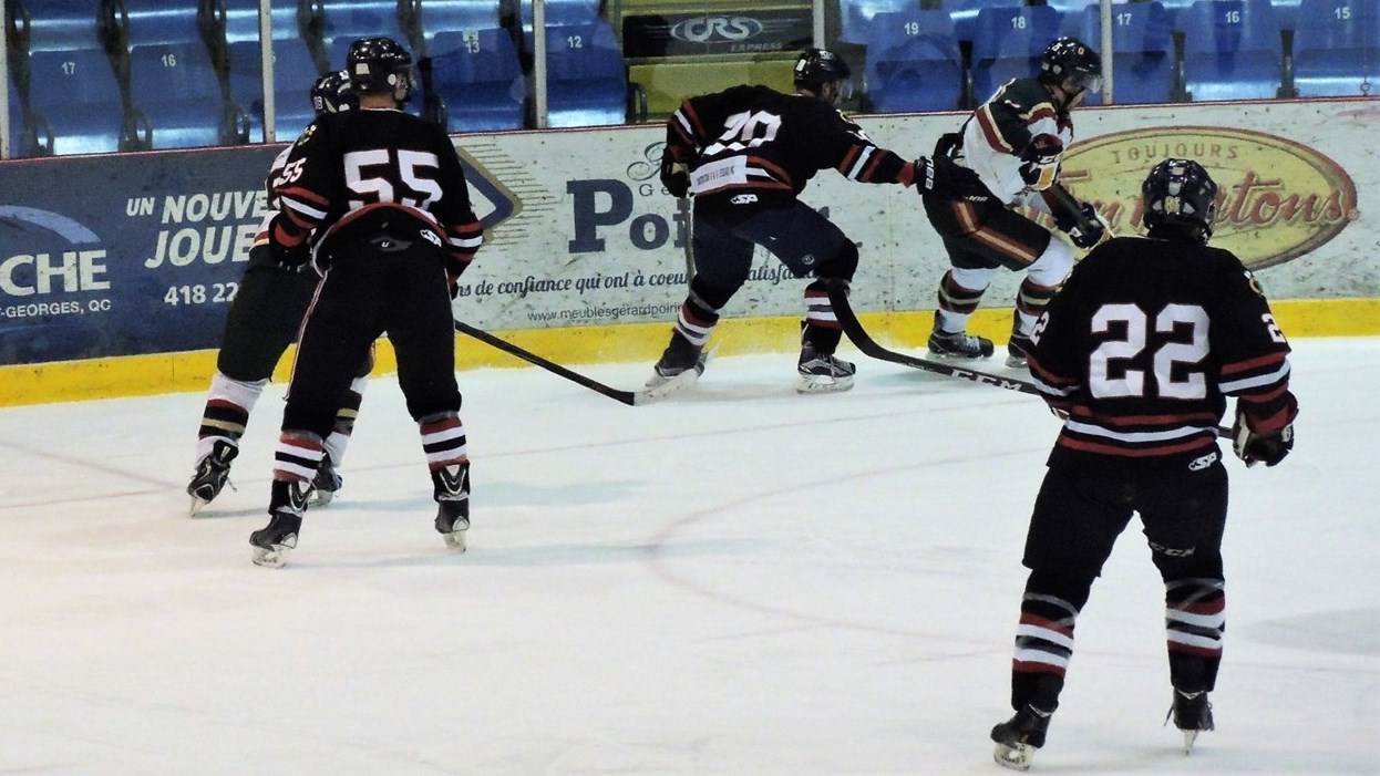 Le Danplex de Saint-Éphrem a remporté le premier match de la finale de la LHBBF au compte de 7-1 contre les Éperviers de Bellechasse.