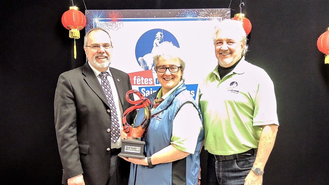 Claude Morin, maire de la Ville de Saint-Georges, Carole Paquet, directrice du Services des loisirs, des sports et de la culture de la Ville de Saint-Georges et Serge Thomassin, président du Comité des fêtes de Saint-Georges.