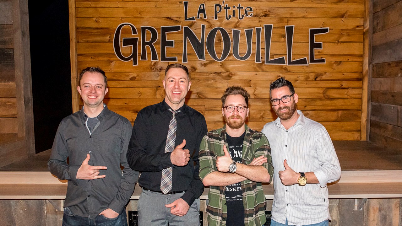 De gauche à droite, les quatre actionnaires des lieux, Nicolas Girard, Patrice Beaulieu, Jocelyn Gagné et Patrice Pouliot.
