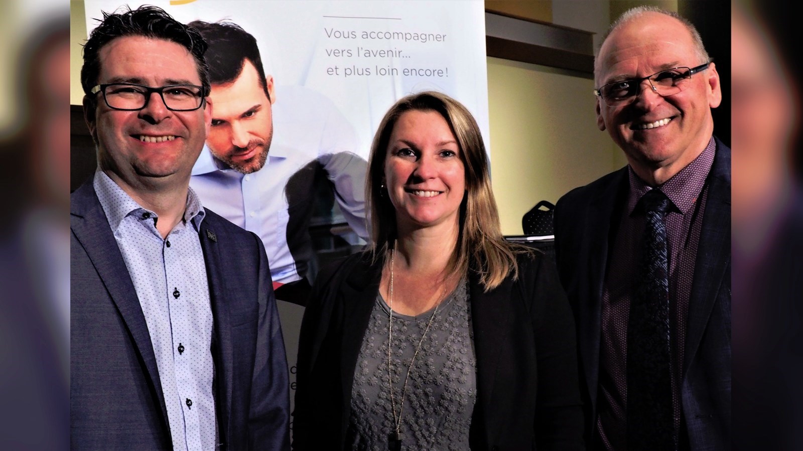 André Bonneville, président, Marlène Bisson, directrice des opérations et commissaire industrielle ainsi que Claude Drouin, directeur du développement des affaires et commissaire industriel chez Développement économique Nouvelle-Beauce.