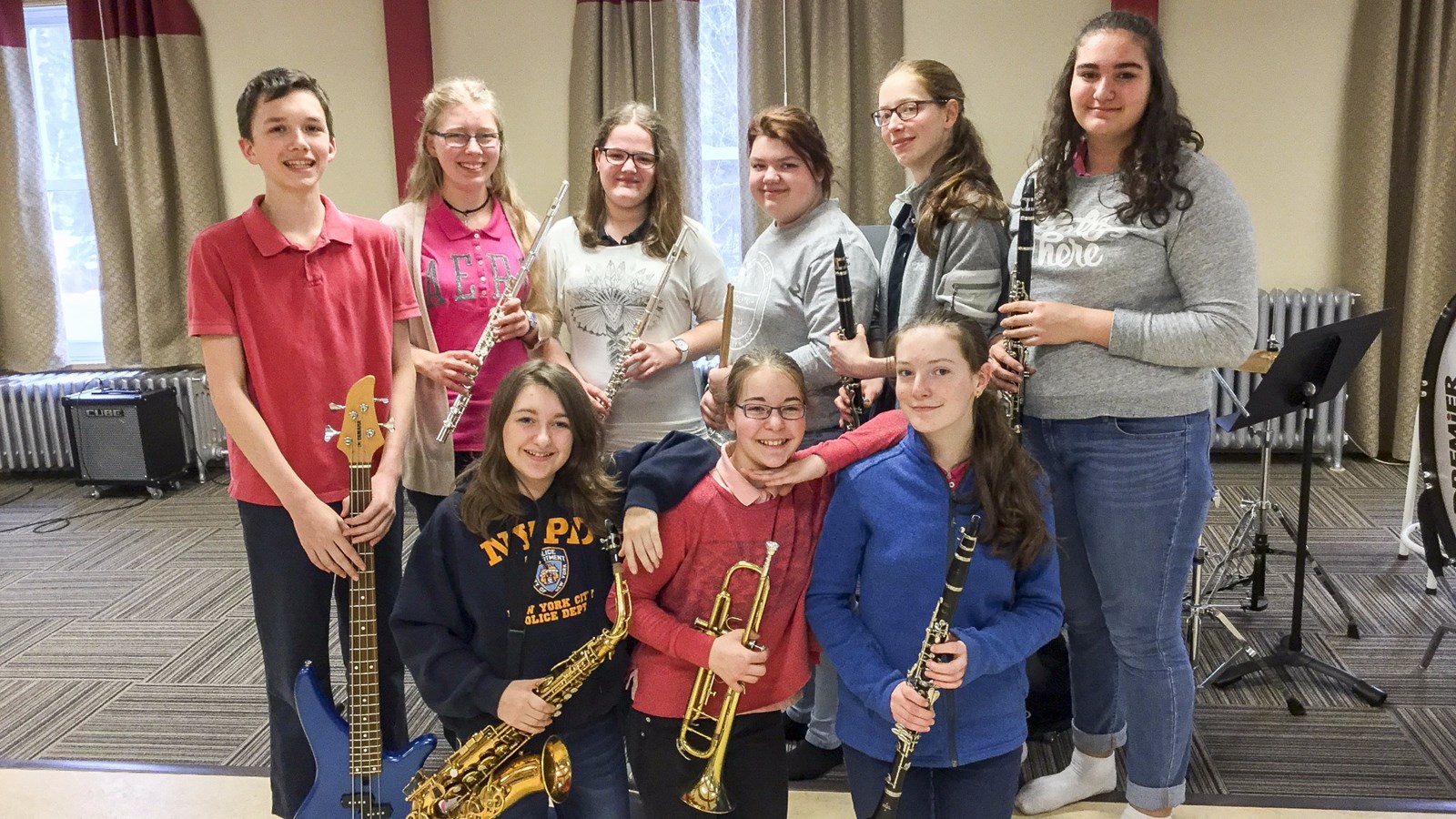 Les élèves de l’harmonie parascolaire de l’École Jésus-Marie de Beauceville. 