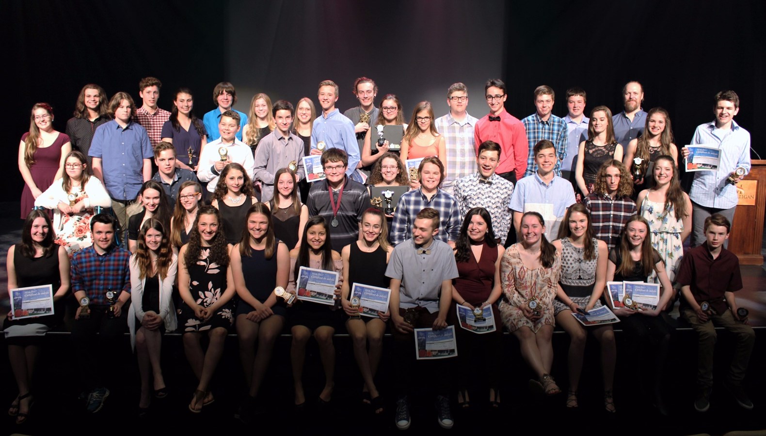 Les récipiendaires de la 41e édition du Gala Méritas à la polyvalente Benoît-Vachon de Sainte-Marie.