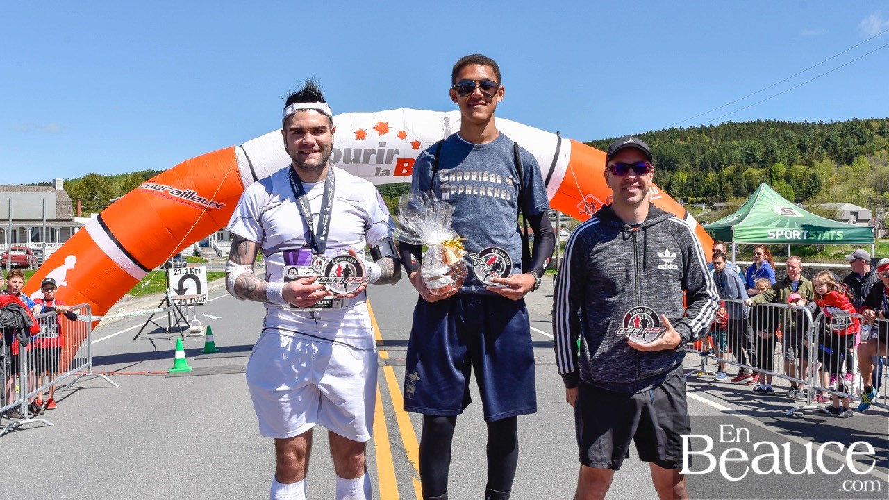 Le podium de la course des 5 km pour les hommes.