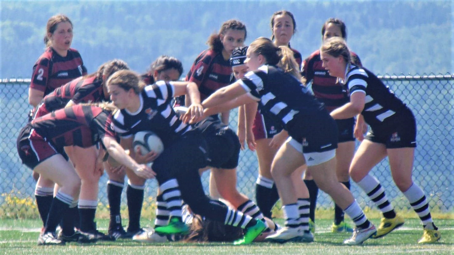 L'équipe de rugby des Lumberjacks de Saint-Georges, lors de leur 2e match à domicile en saison, disputé lors du samedi 17 juin 2017 au terrain synthétique de la Cité étudiante de Saint-Georges.
