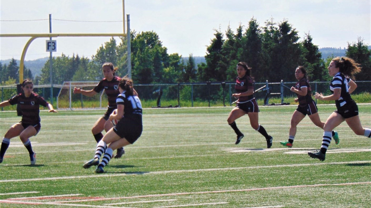 L'équipe de rugby des Lumberjacks de Saint-Georges, lors de leur 2e match à domicile en saison, disputé lors du samedi 17 juin 2017 au terrain synthétique de la Cité étudiante de Saint-Georges.