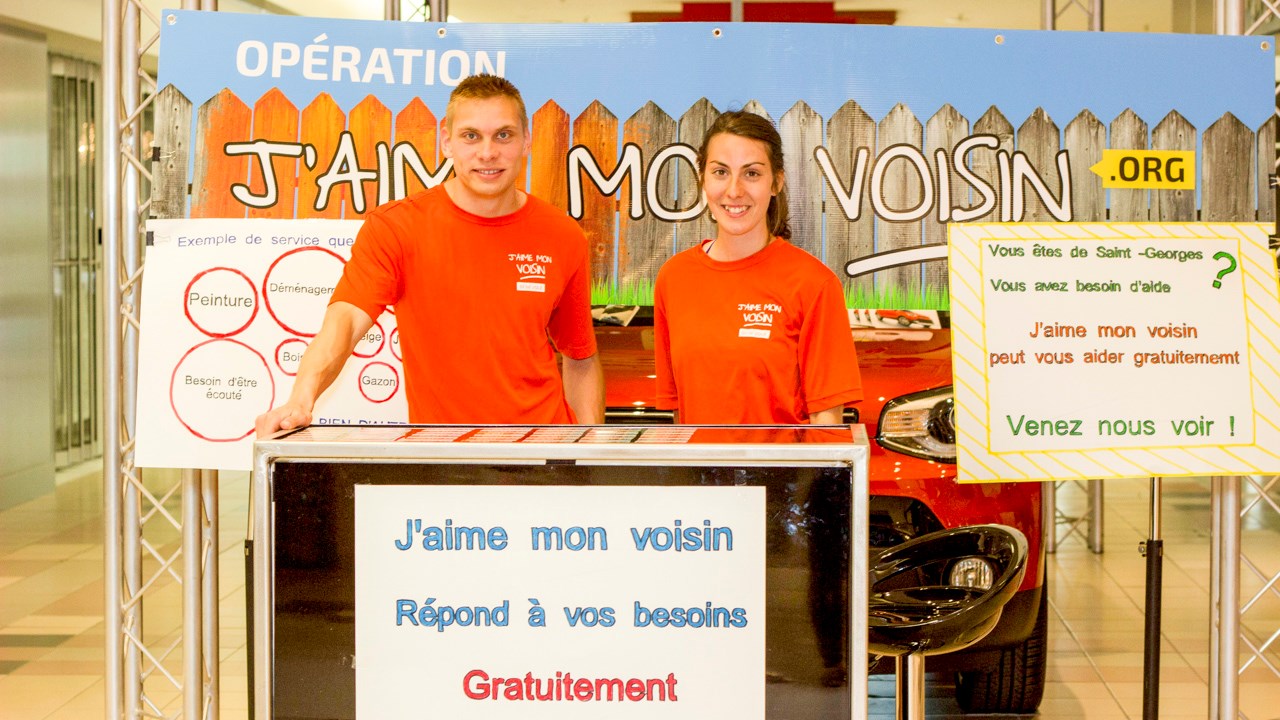Cette photo a été prise au Carrefour St-Georges lors d'une activité qui avait pour but de faire connaître l'organisme.