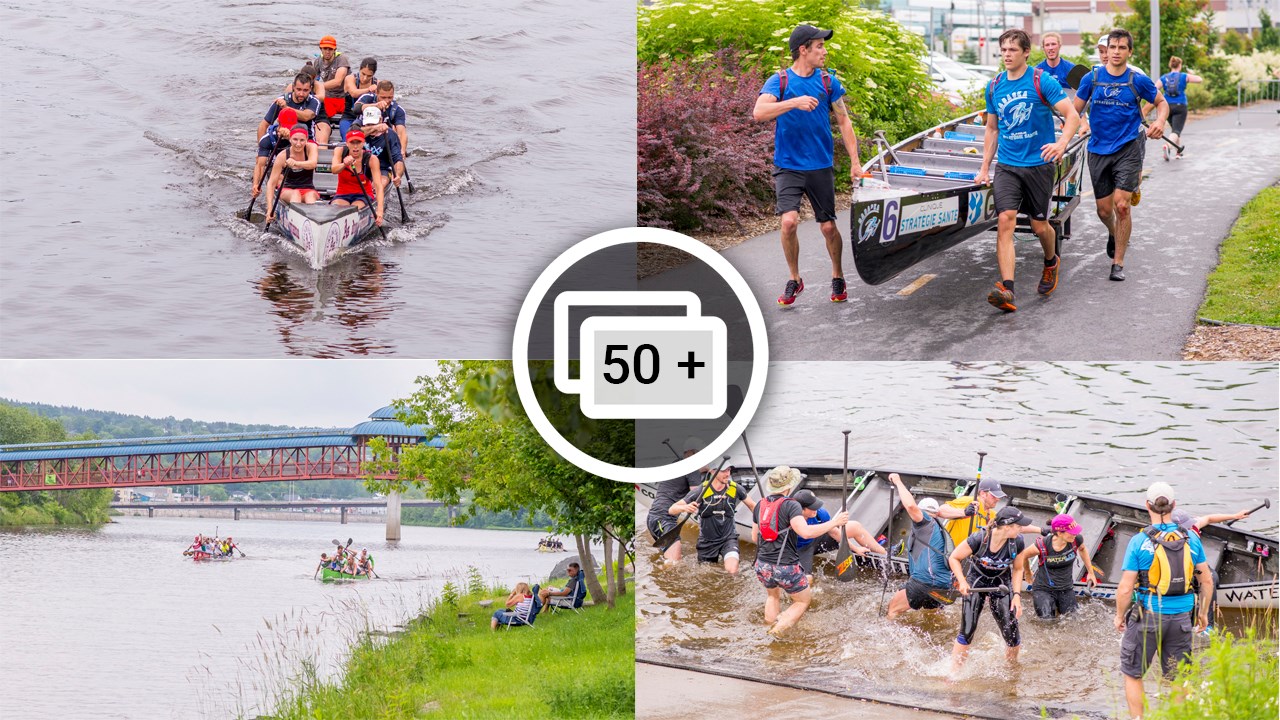 COURSE RABASKA 1/2 | Huit canots se sont affrontés sur la rivière à St-Georges