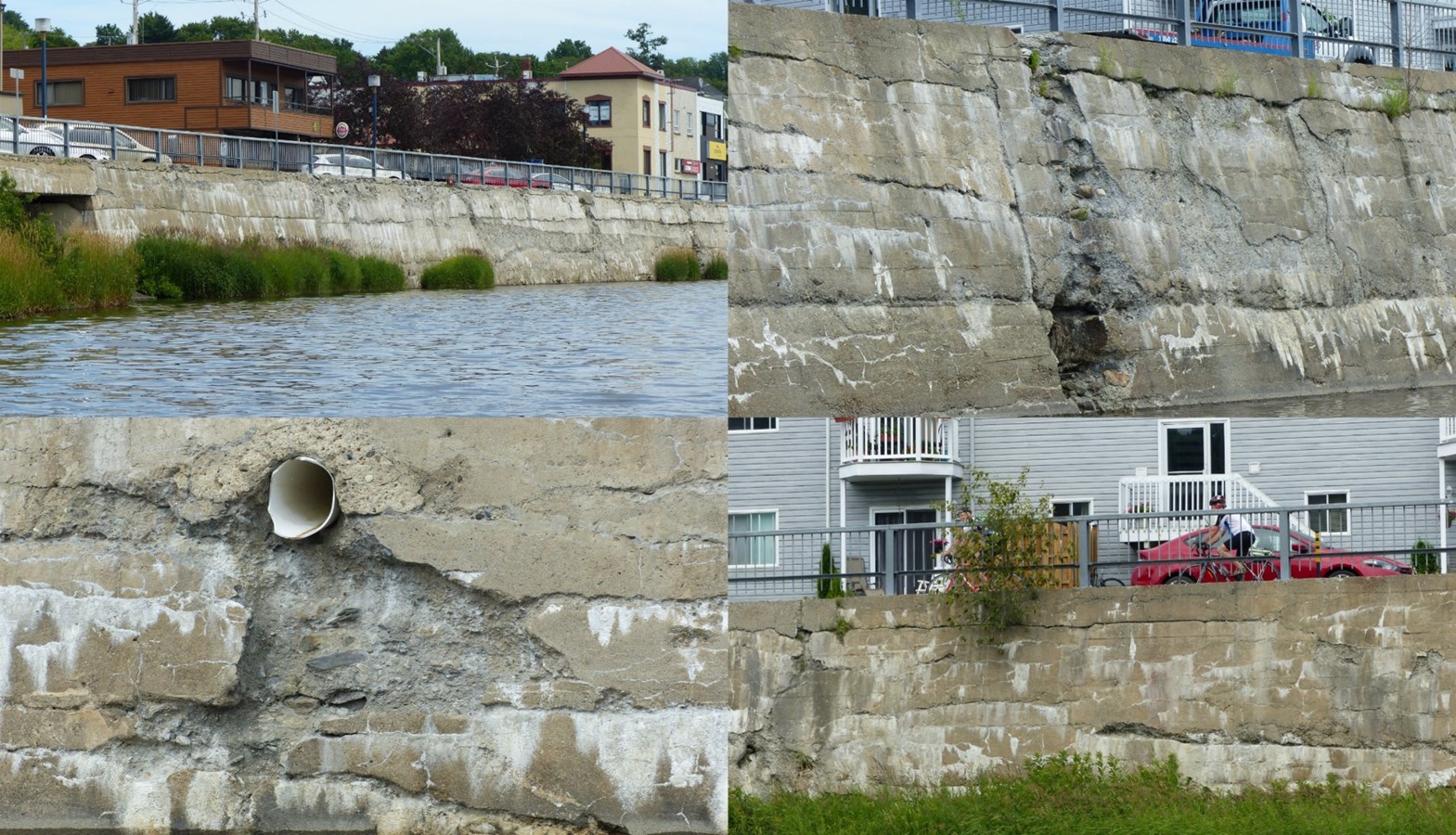 L'état du mur de soutènement de la Promenade Redmond à Saint-Georges en date du vendredi 14 juillet 2017.