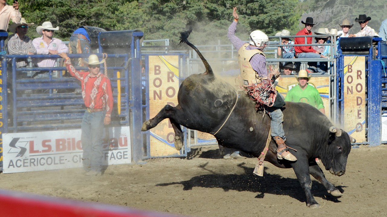 Des estrades pleines pour la finale du rodéo des Festivités western de Saint-Victor