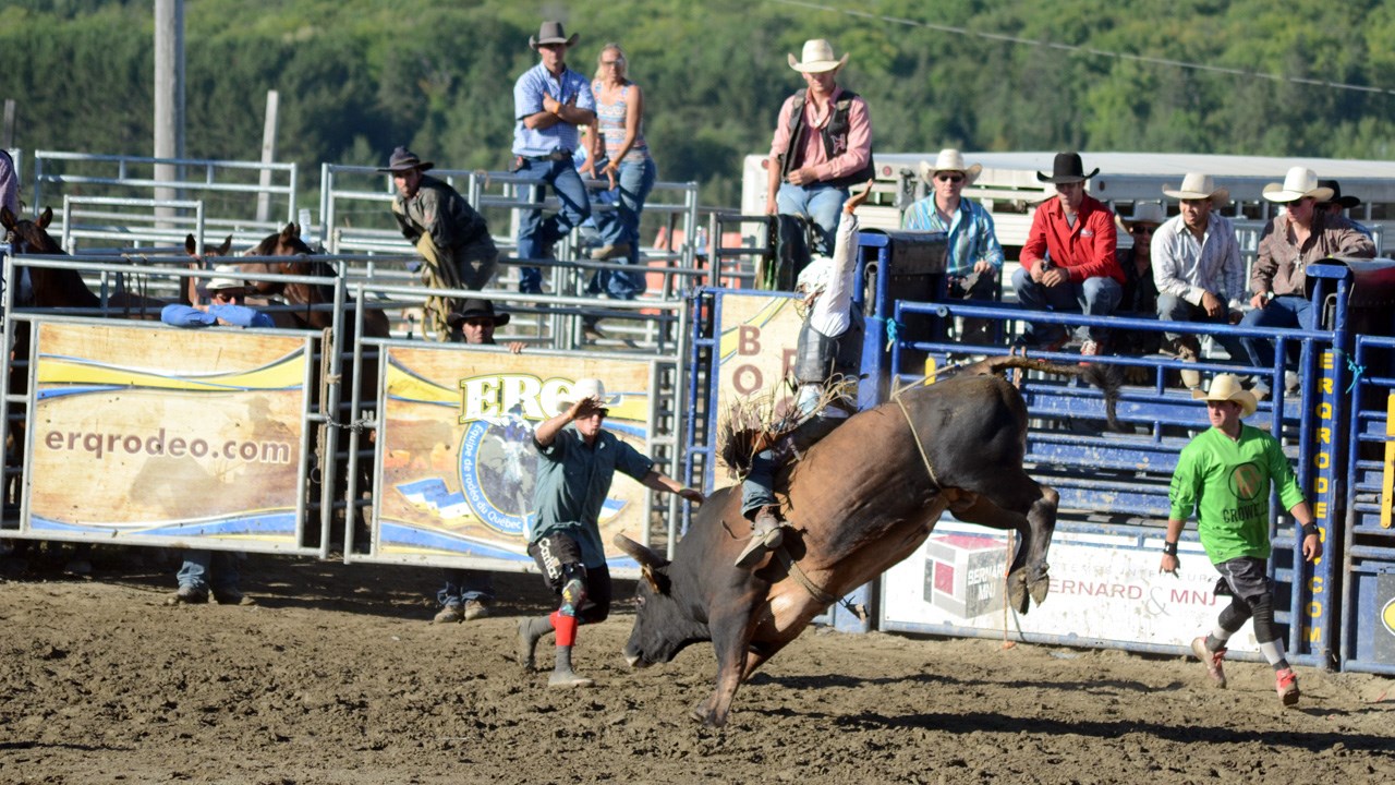 Des estrades pleines pour la finale du rodéo des Festivités western de Saint-Victor