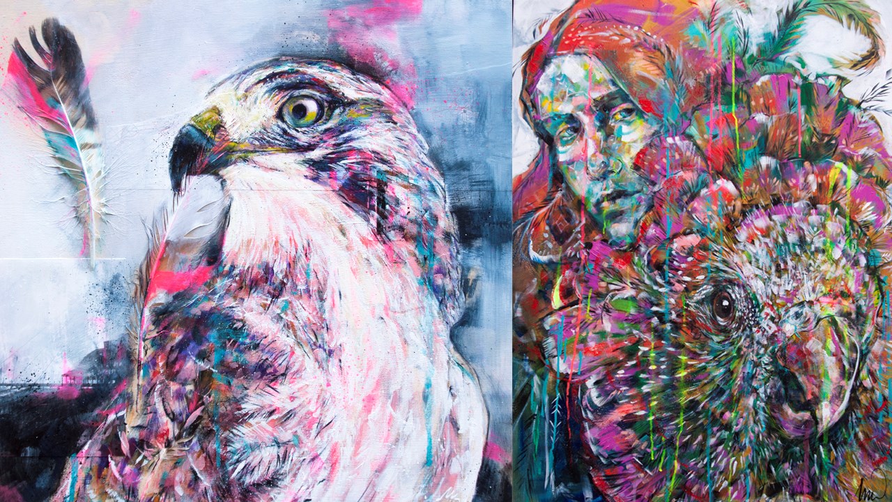 Deux oeuvres de Mélissa Wilcox, Frost et Spirit of parrot.