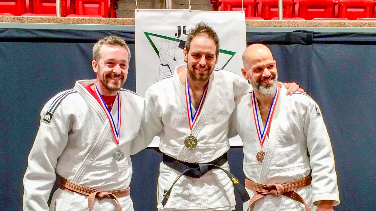 Sylvain Michaud, sur le podium à la coupe Gadbois 2018. 