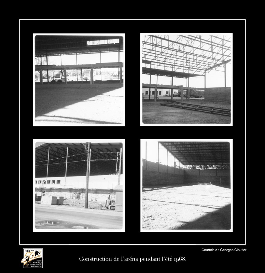 La construction du Palais des sports. L'une des photos qui fera partie de la murale.