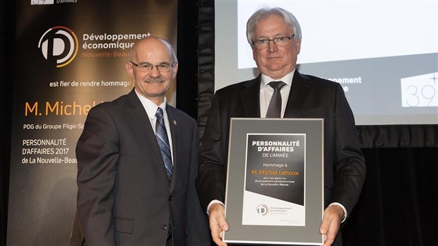 Michel Lehoux lors de la réception de la personnalité d'affaires de la Nouvelle-Beauce