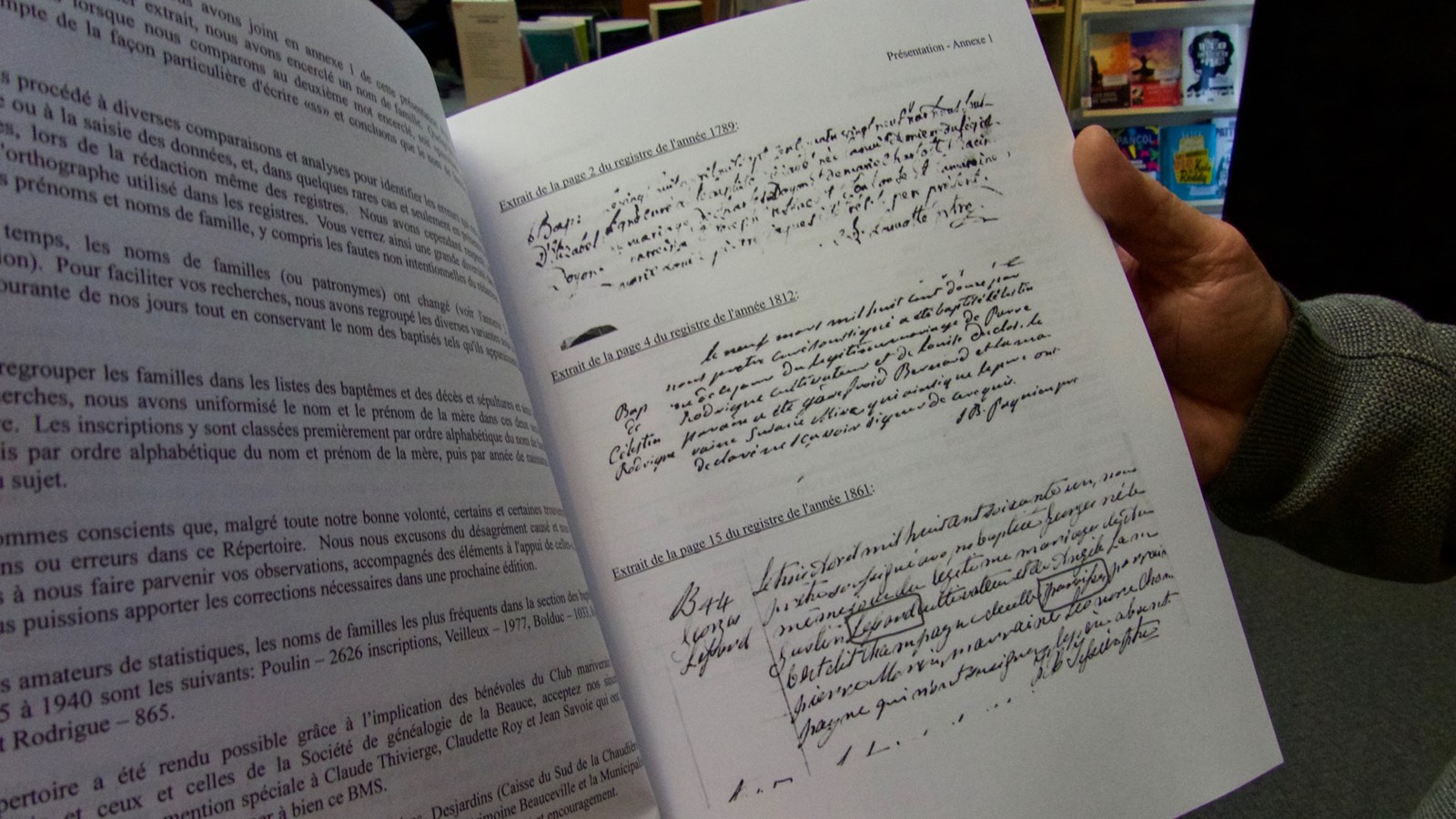 Exemple du type d'entrées que les bénévoles devaient déchiffrer dans certains registres