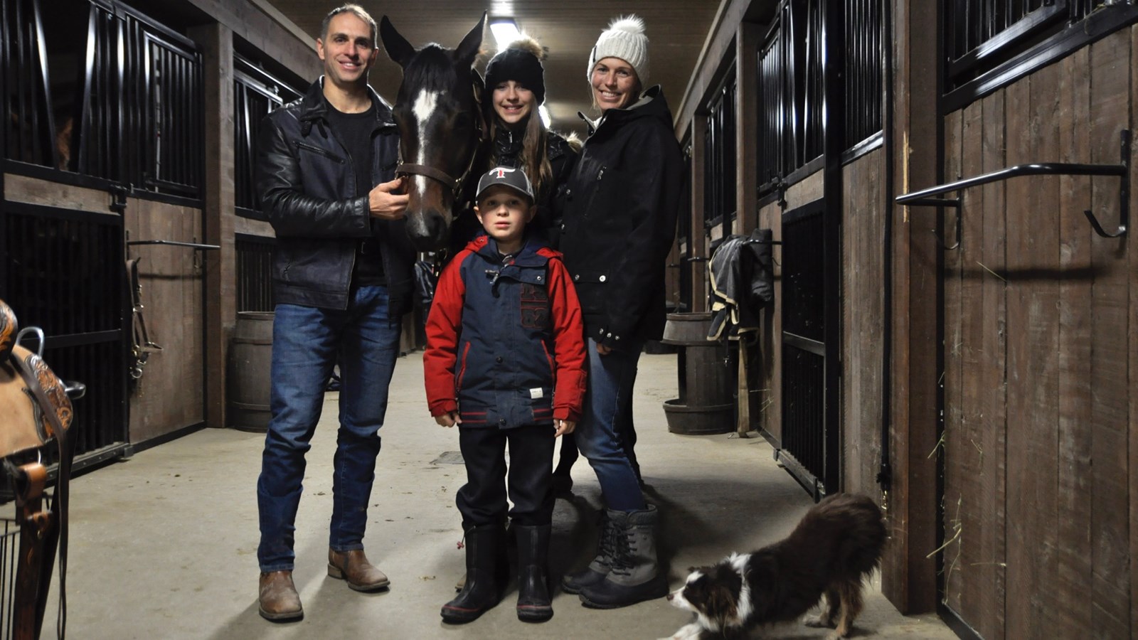 Les chevaux ce sont une histoire de famille pour les Veilleux ( Julien, Océane, Louis-Joseph et Marie-Andrée ).