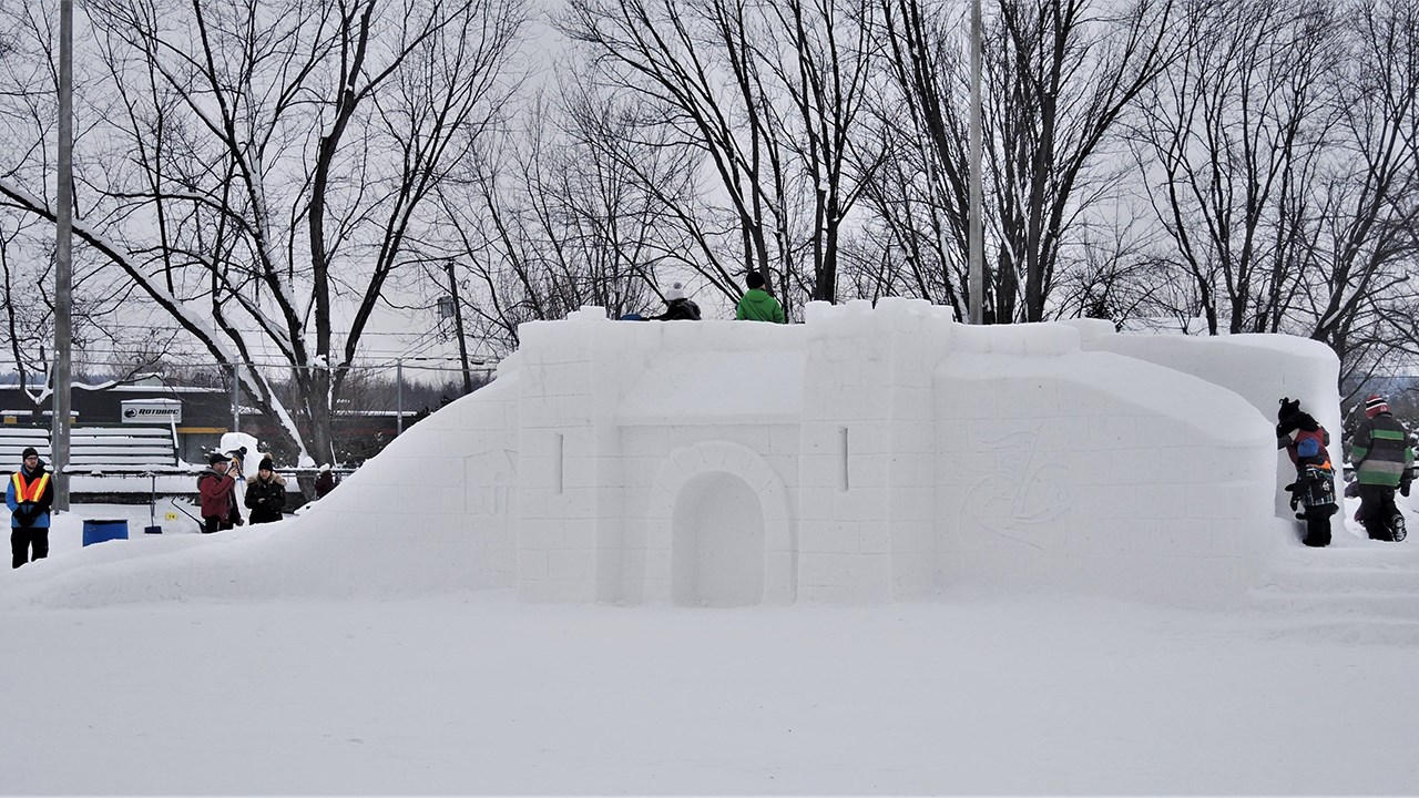 Ananas, escargot et petit gâteau : des sculptures sur neige pour tous les goûts à St-Georges