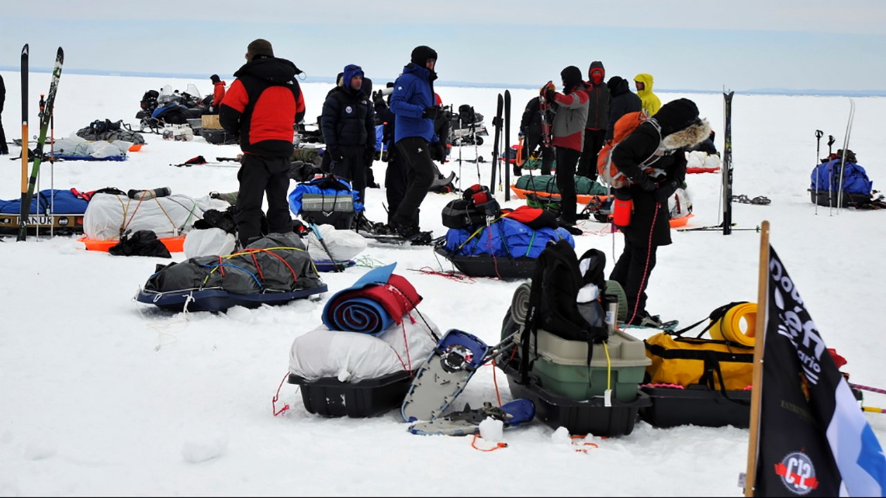 Départ du campement en direction de Roberval dimanche le 25 février 2018.