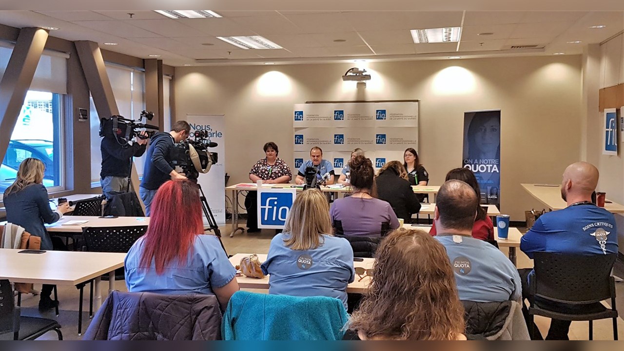 LLa FIQ – Syndicat des professionnelles en soins de Chaudière-Appalaches a tenu une conférence presse lors du lundi 2 avril 2018, à Québec, afin de faire le point sur l’impasse dans laquelle se trouvent leurs négociations locales et de faire connaître les détails du plan d’action adopté lors d’une assemblée extraordinaire tenue mardi le 27 mars 2018.