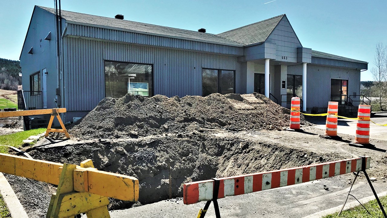 Le futur site de la Coopérative de santé Robert-Cliche, à Beauceville, en date du mardi 8 mai 2018.