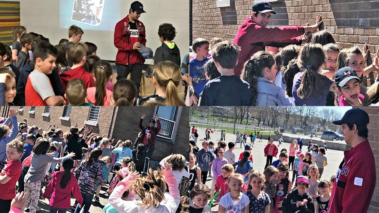 L’école primaire Maribel, de Sainte-Marie, a reçu la visite de l'athlète mariverain en snowboard cross Éliot Grondin lors du lundi 14 mai 2018.