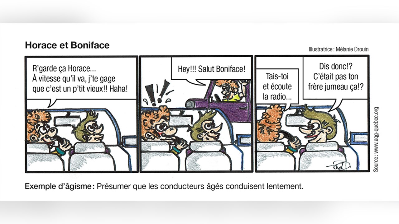 Il s’agit d’un feuillet de sensibilisation, présenté de façon ludique, dans lequel se trouve un jeu de mots mêlés, où les mots ont un lien avec la bientraitance, une bande dessinée traitant d’âgisme, ainsi qu'une image représentant les 14 dangers à domicile.