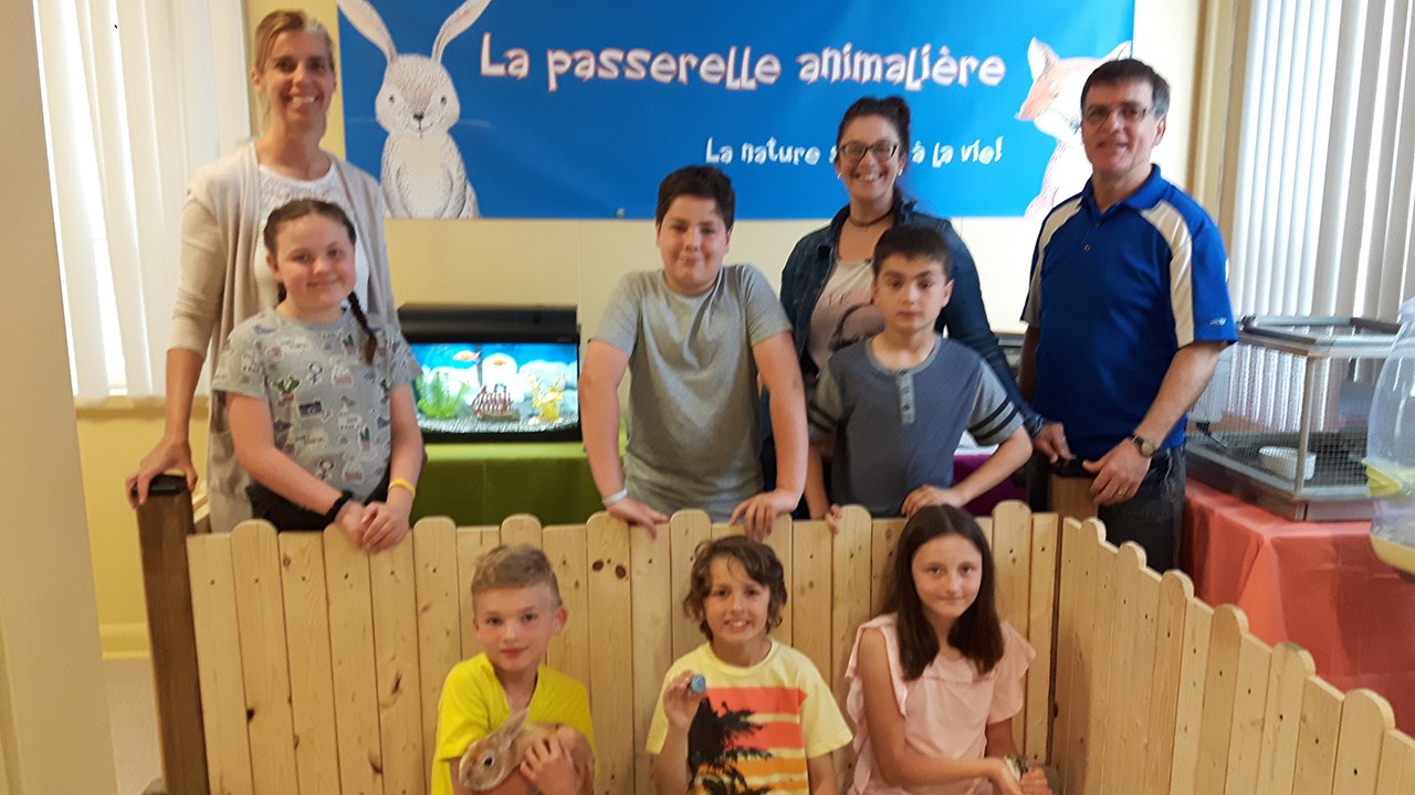 Un coin animal à l'école du Trait-d'Union de Saint-Prosper