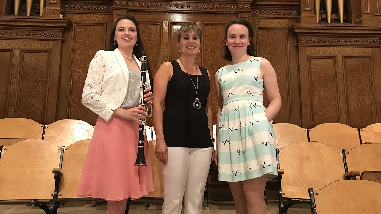Marie-France Mathieu (clarinettiste); Esther Clément (organiste-titulaire) ; Marie-Andrée Mathieu (mezzo-soprano)