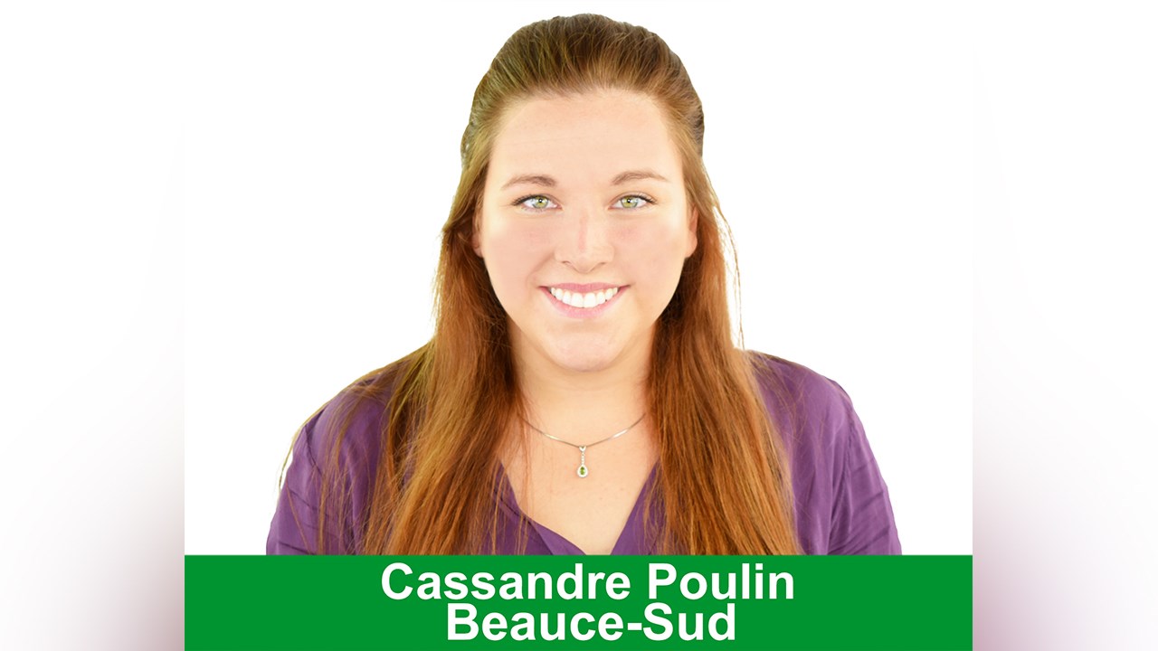 Le Parti vert du Québec présente Cassandre Poulin dans Beauce-Sud