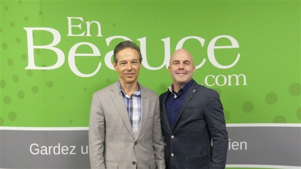 Adrien Pouliot, chef du Parti conservateur du Québec, et Milan Jovanović, candidat de cette formation politique dans Beauce-Sud.