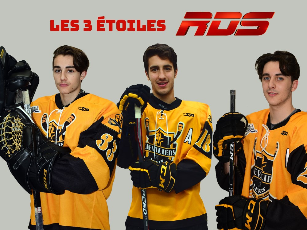 Les trois étoiles RDS du 19 octobre, dans l'ordre d'apparition : Thomas Couture (1re étoile), Elliot Lavoie (3e étoile) et Julien Hébert (2e étoile).