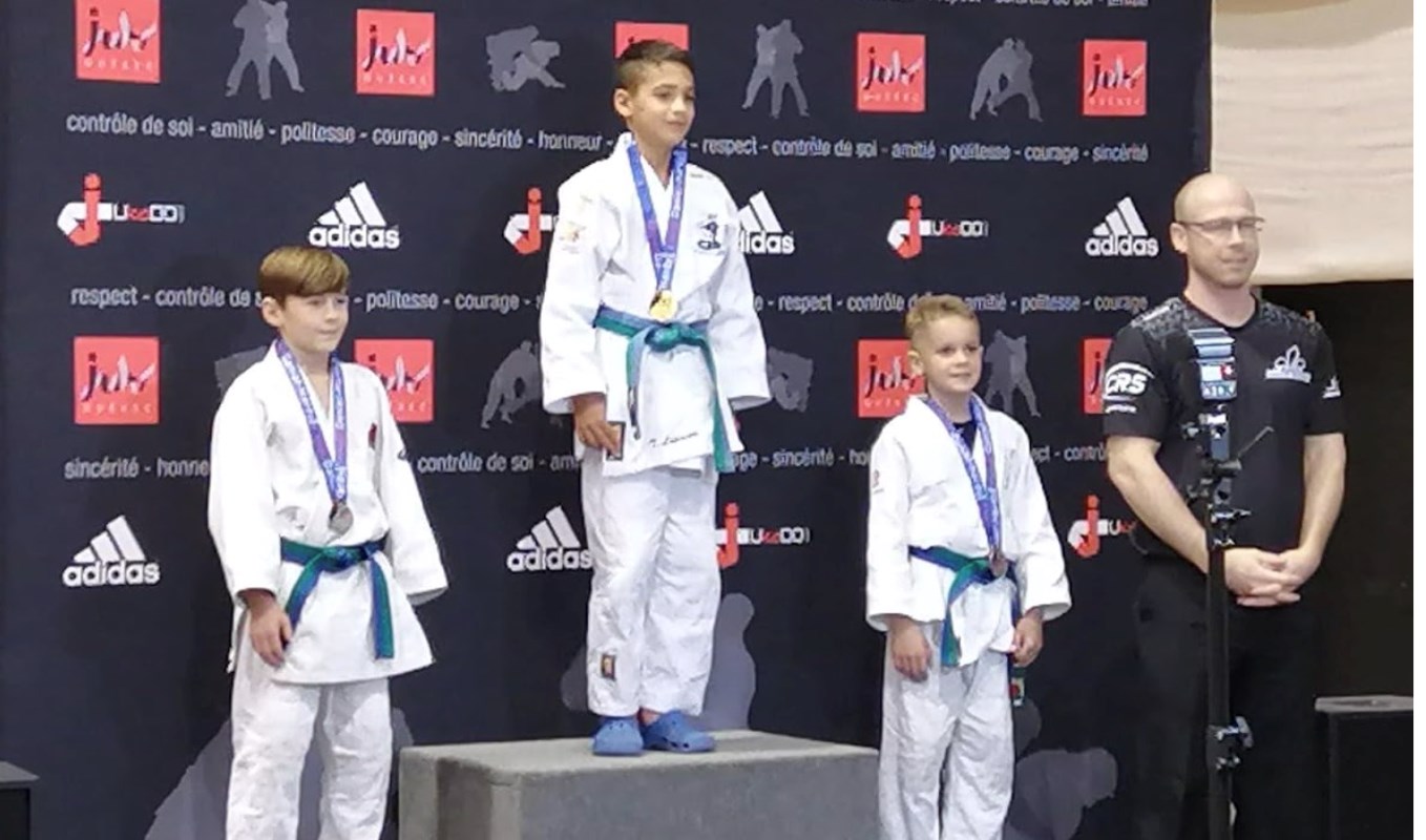 Podium U14 masculin : Samuel Lespérance et William Maheux.