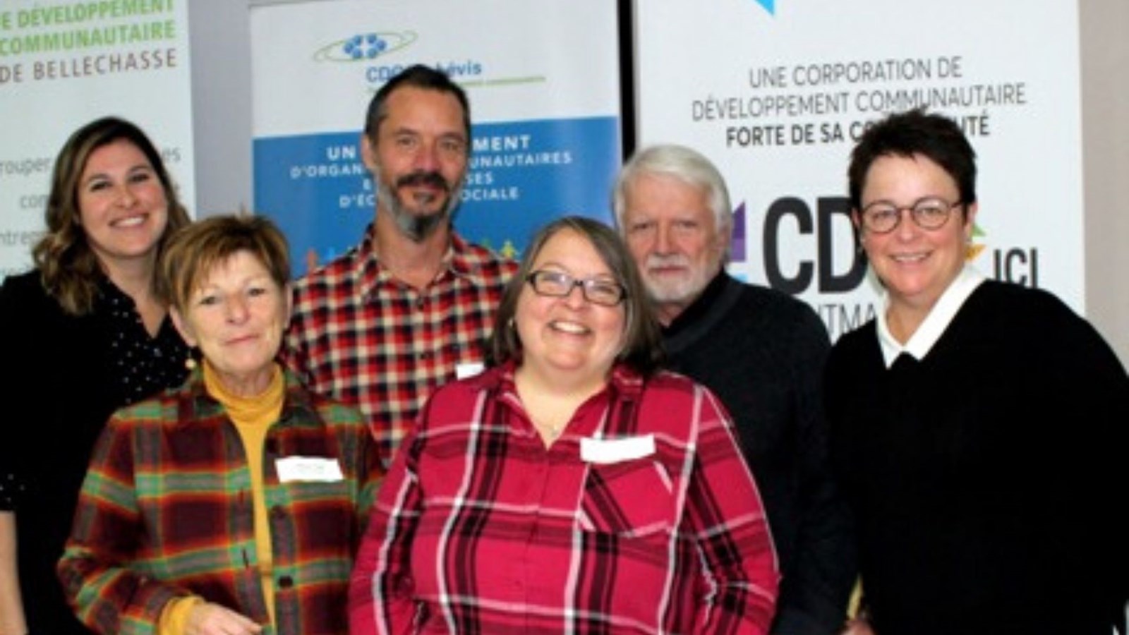Sarah Rodrigue, Érick Plourde, Guy Drouin, Manon Lavallée, Guylaine Aubin et Caroline Toupin