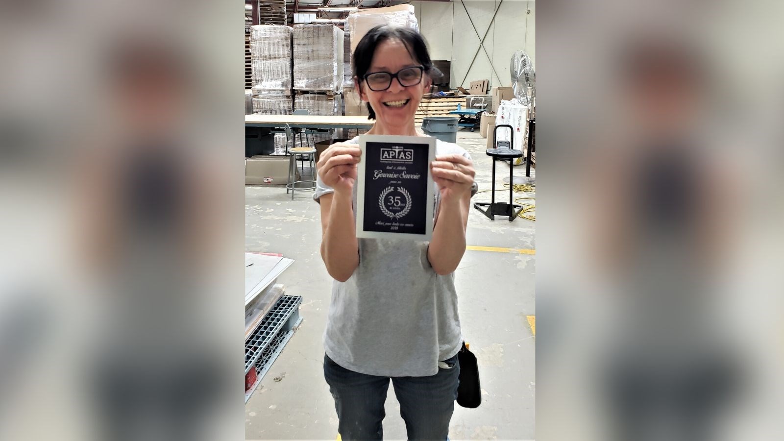 Gervaise Savoie est à l'emploi du groupe depuis 35 ans!