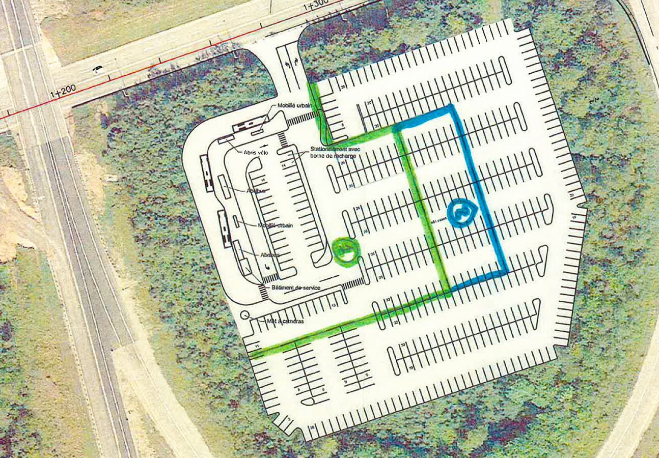 Ébauche des plans préliminaires du stationnement