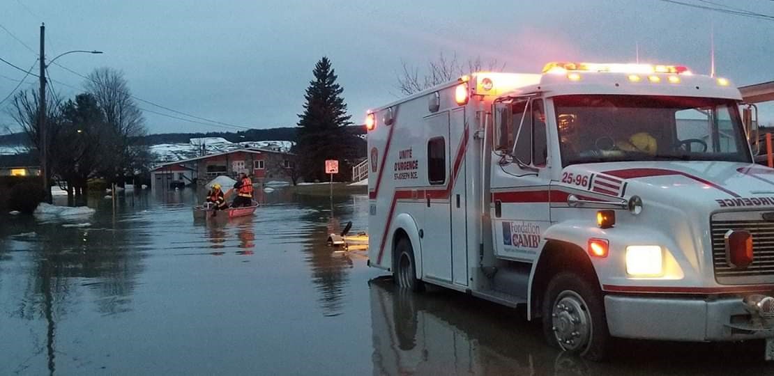 Le 20 avril, la rivière Chaudière à St-Joseph montait très rapidement
