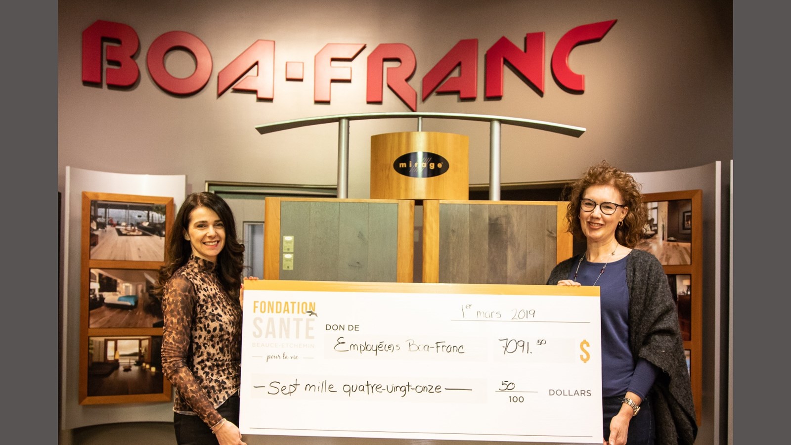 Vicky Loignon, responsable du programme du Fonds Employé(e)s de la Fondation et ressources humaines chez Boa-Franc,  Nancy Fortin, vice-présidente de la Fondation Santé Beauce-Etchemin. 