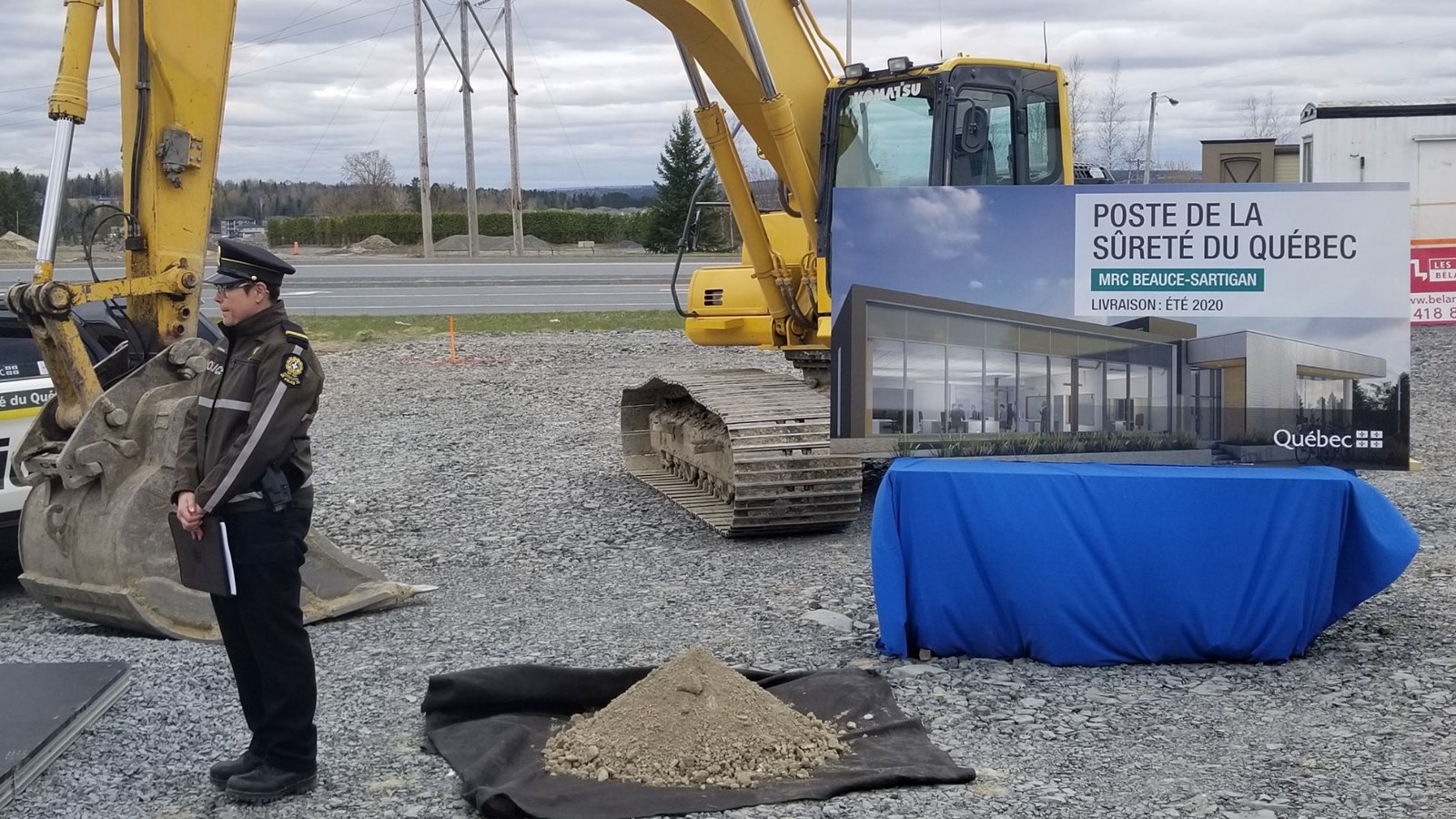 Le chantier du futur poste de la Sûreté du Québec de Beauce-Sartigan officialisé