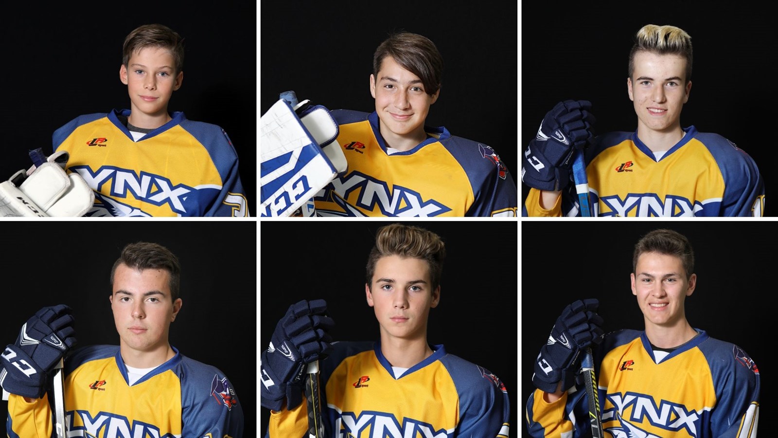 Nathan Poulin, Jacob Pomerleau-Poulin, Fabrice Fortin, Raphaël L'Heureux, Frédérik Lefebvre et Mathieu Grenier