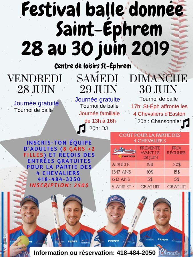Le Festival de balle donnée de Saint-Éphrem de retour pour une 2e édition