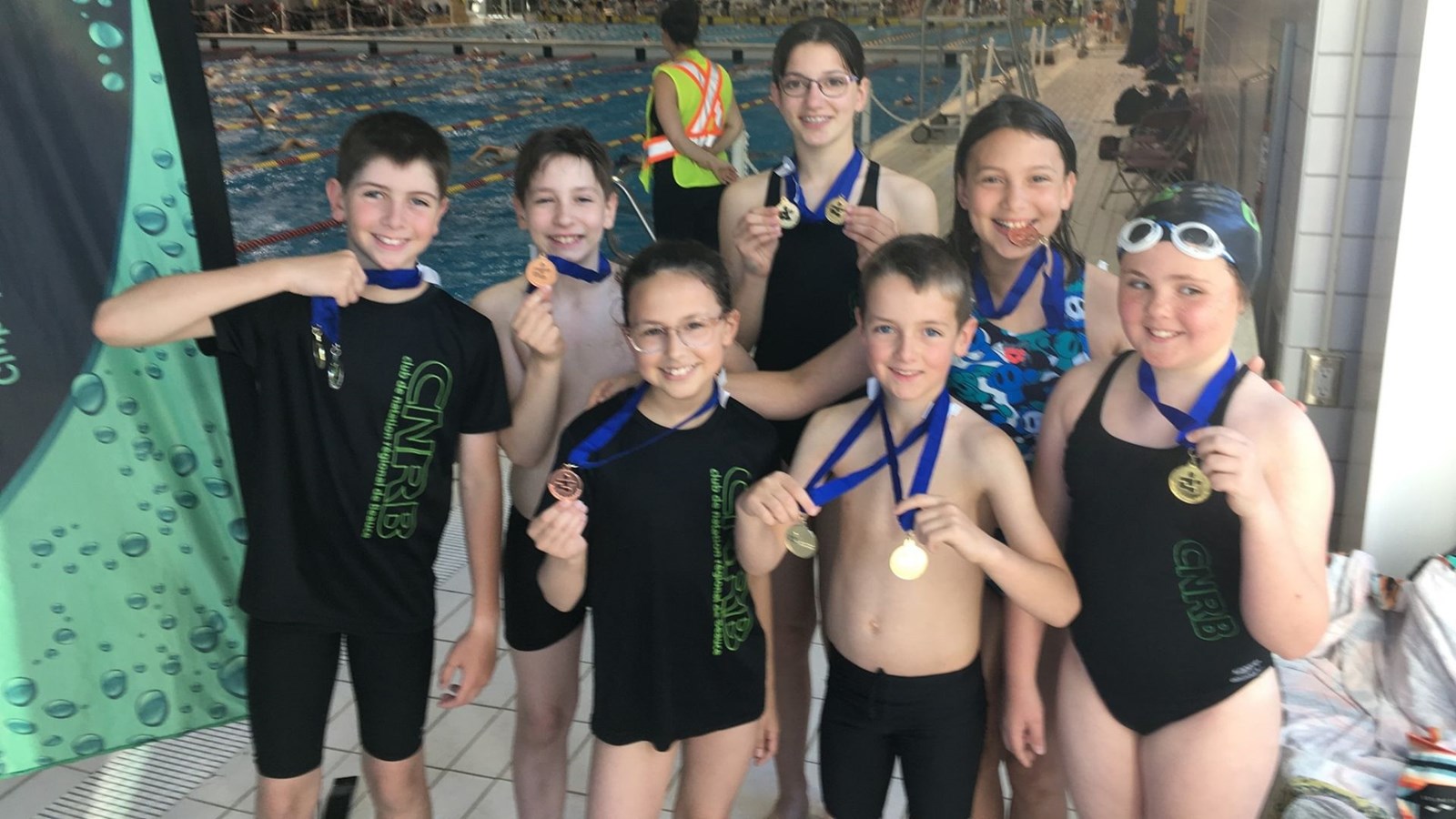 Émile Bergeron, Jason Bolduc, Rosalie Vachon, Mathilde Sirois, Hubert Bergeron, Maude Frenette et Ariane Pouliot.